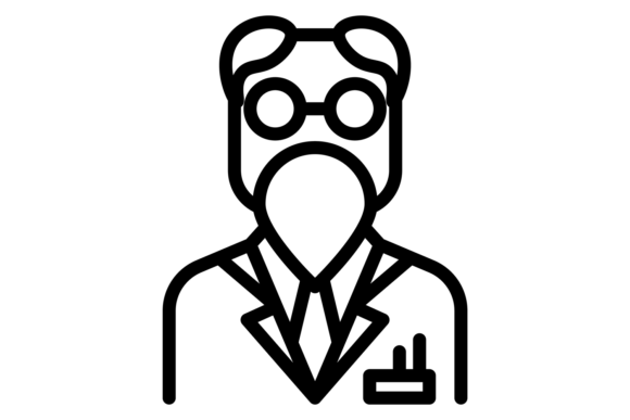 Bearded Old Doctor Linear Icon: Embroidery Design Review
