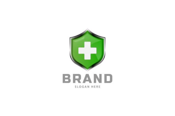 Medical and Shield Logo Design Isolated
