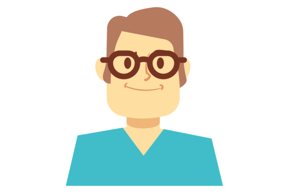 Medical Man Avatar. Doctor in Glasses He