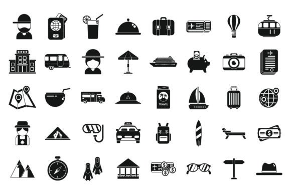 Retirement Travel Icons Set Simple: Stitch-Ready Review