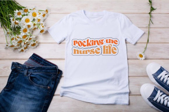 Retro Nurse T-shirt Design, Rocking the Nurse Life