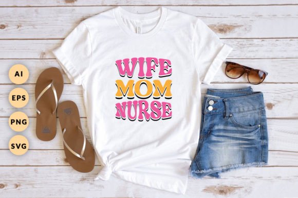 Wife Mom Nurse. Embroidery Design Review